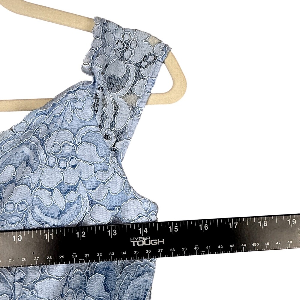 Davids Bridal Blue Lace Formal Dress Size 2 Chiffon Bridesmaid Evening Gown New - Picture 8 of 12
